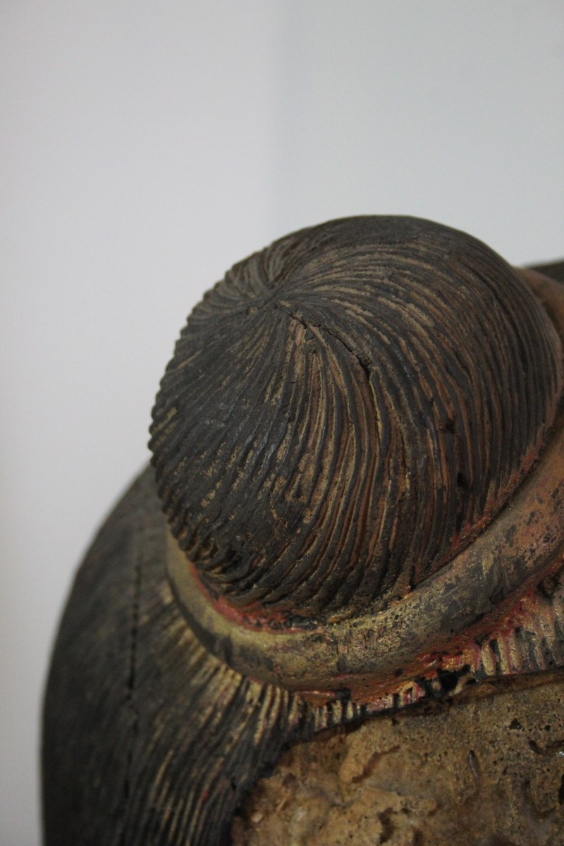 Wooden Head Of King Jayavarman VII - Cambodia-photo-5