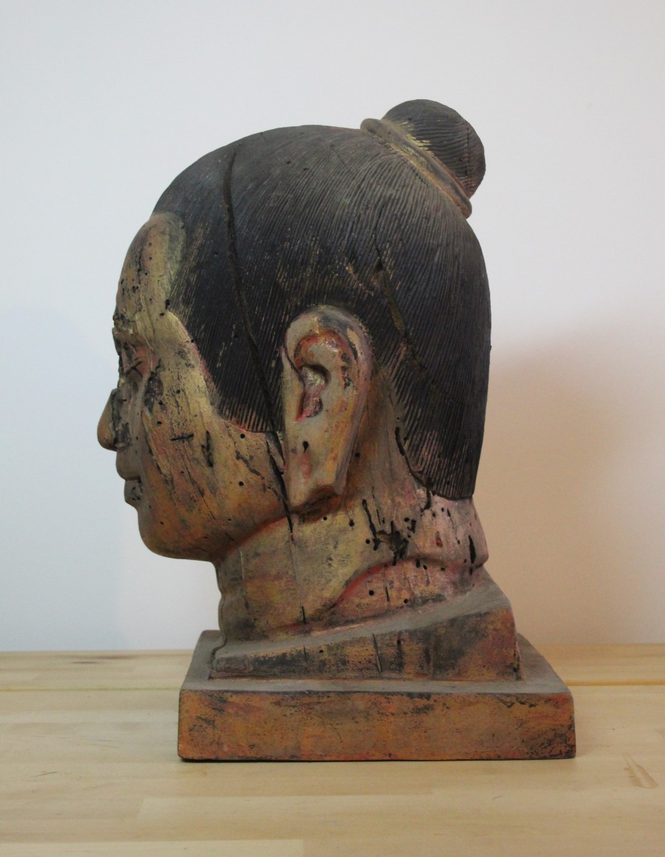 Wooden Head Of King Jayavarman VII - Cambodia-photo-6