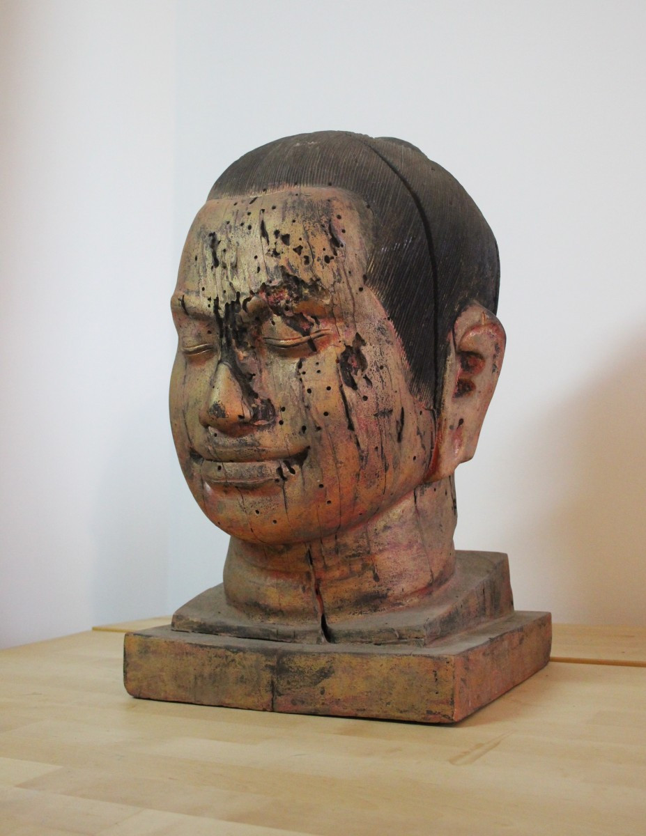 Wooden Head Of King Jayavarman VII - Cambodia-photo-7