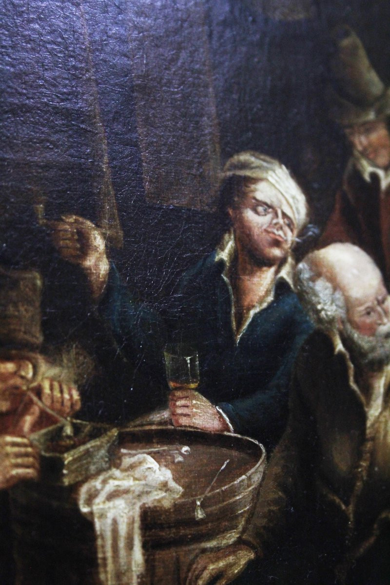 École flamande, Intérieur avec personnages dans une auberge-photo-2