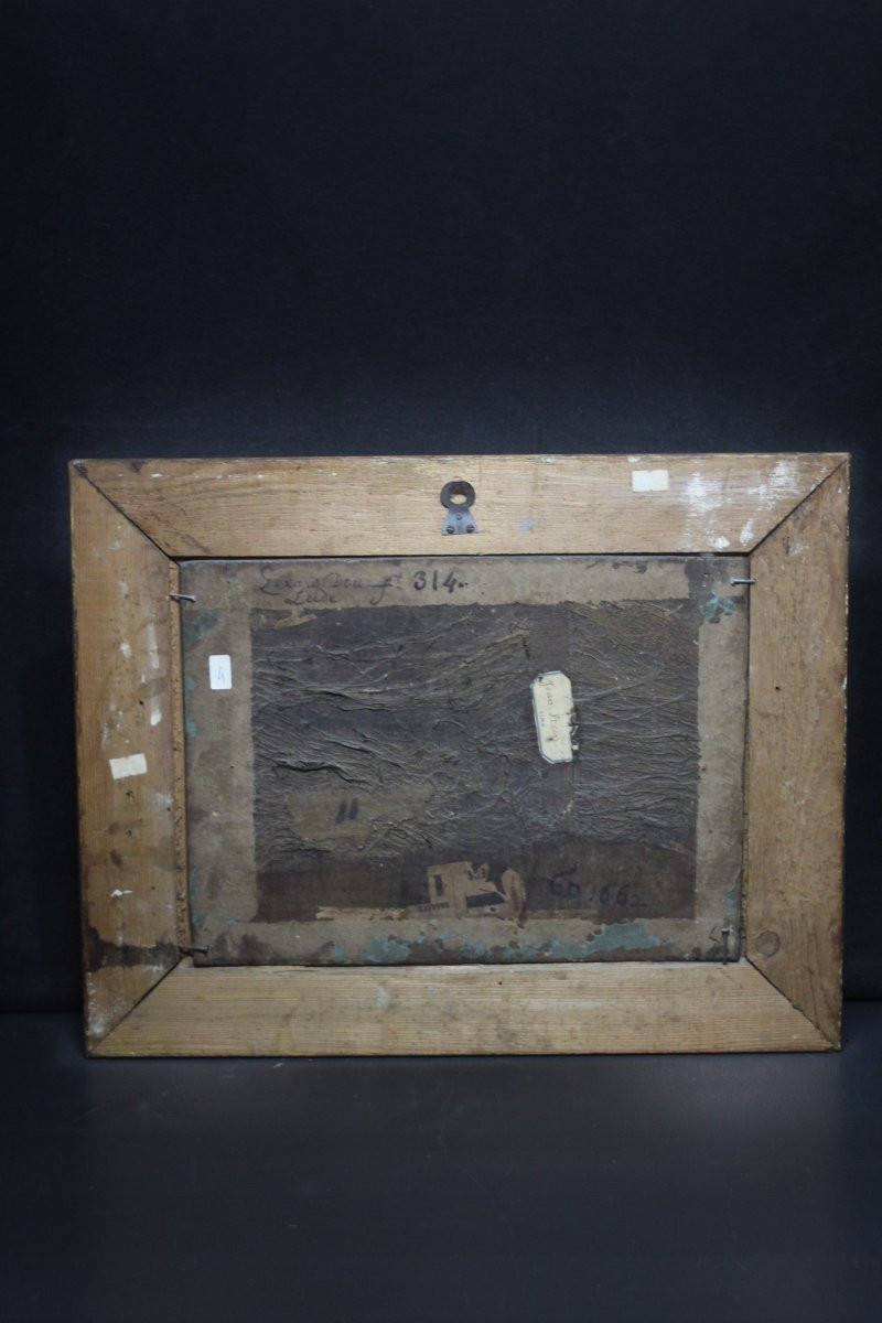 École flamande, Intérieur avec une femme repassant-photo-4