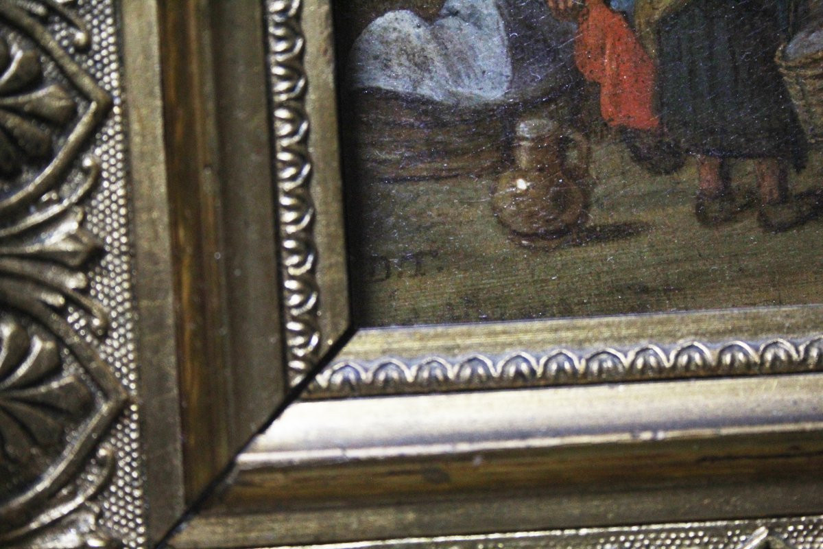 École flamande, paysage fluvial avec châteaux et voyageurs-photo-5