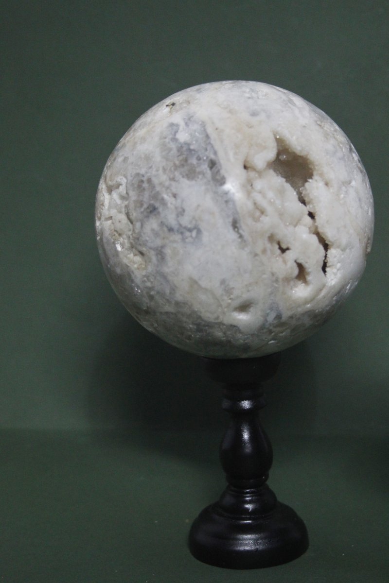 Pair Of Quartz Spheres On Custom Bases-photo-4