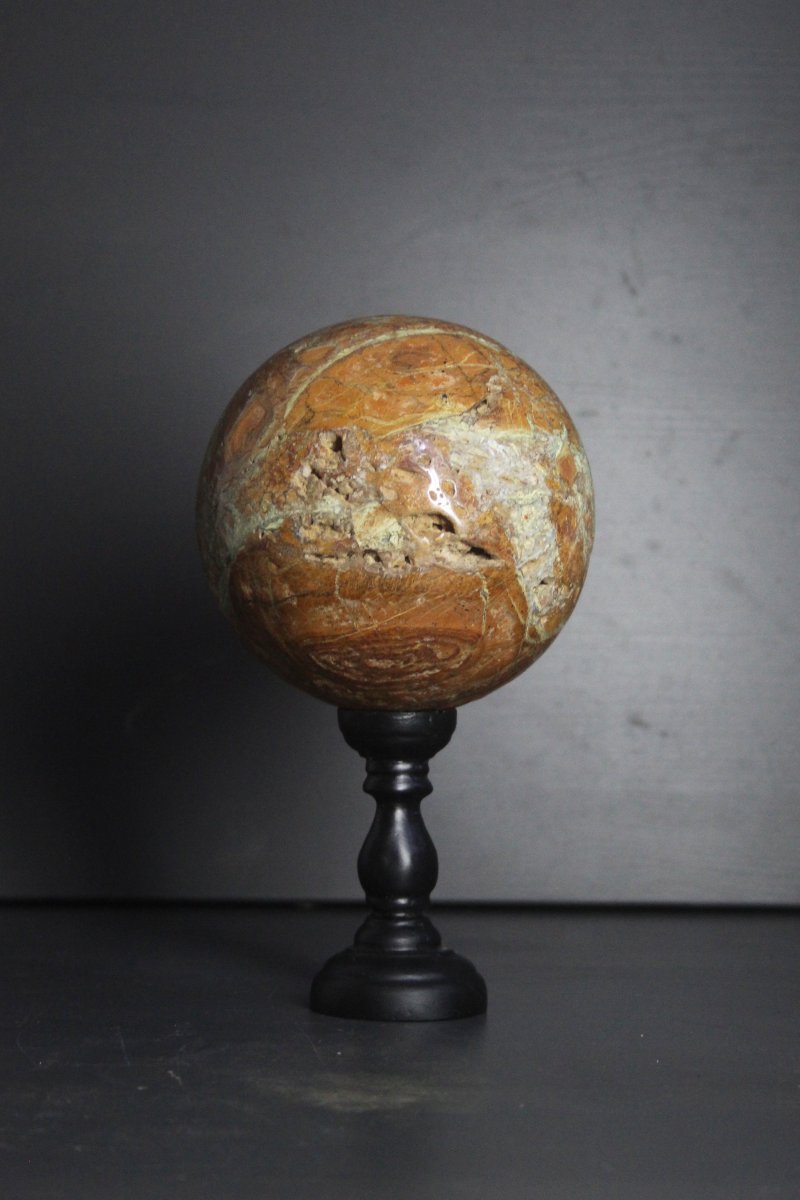 Green Smithsonite Sphere On A Custom Base-photo-1
