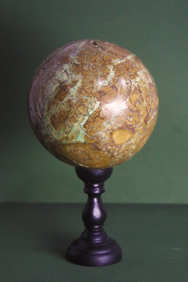 Green Smithsonite Sphere On A Custom Base