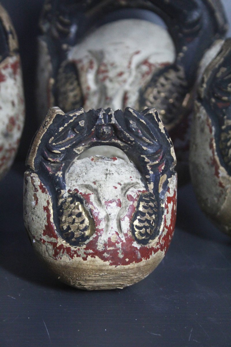 Set Of 4 Antique Mokugyo, Japan-photo-2
