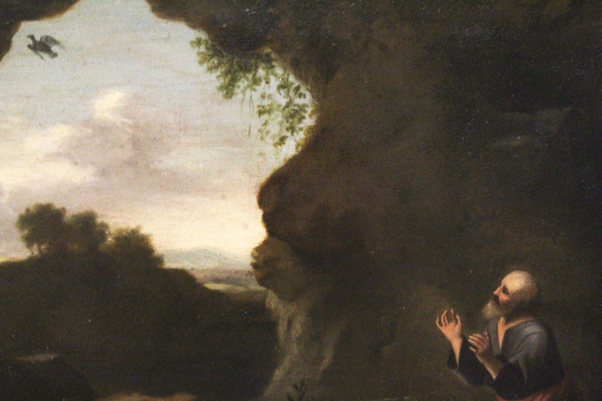 Peinture d'Un Saint, Huile Sur Cuivre, Italie XVIII Siècle-photo-2