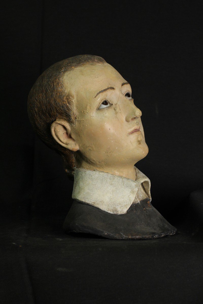 Papier-mâché Head Of Saint Luigi Gonzaga-photo-2