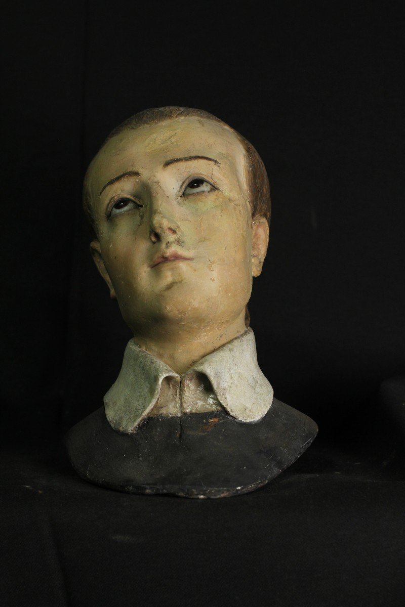Papier-mâché Head Of Saint Luigi Gonzaga