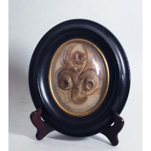 Victorian Mourning Relic Made Of Worked Hair
