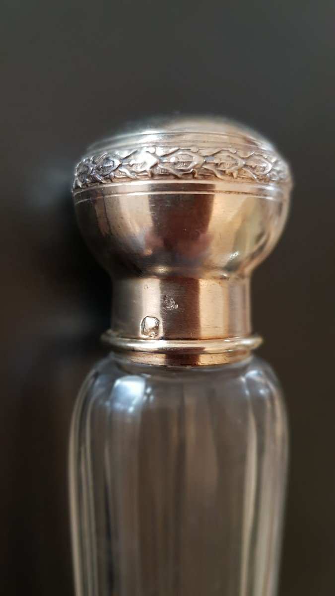 Flacon Eau De Mélisse: Vermeil- Cristal 19ème-photo-2