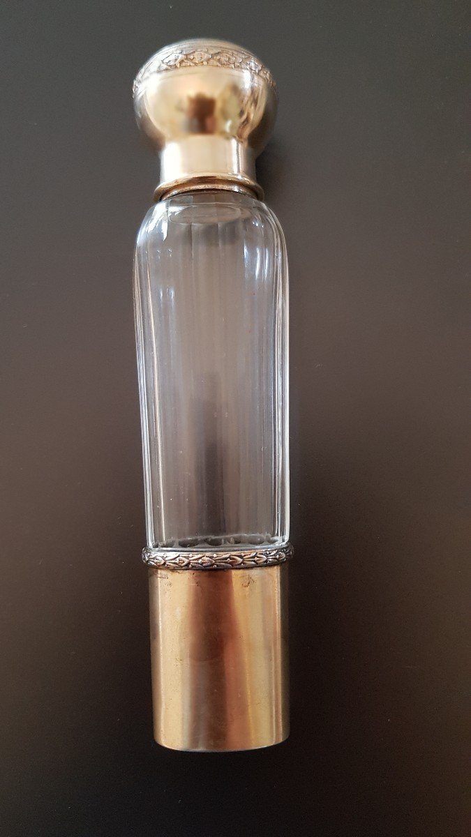 Flacon Eau De Mélisse: Vermeil- Cristal 19ème-photo-3