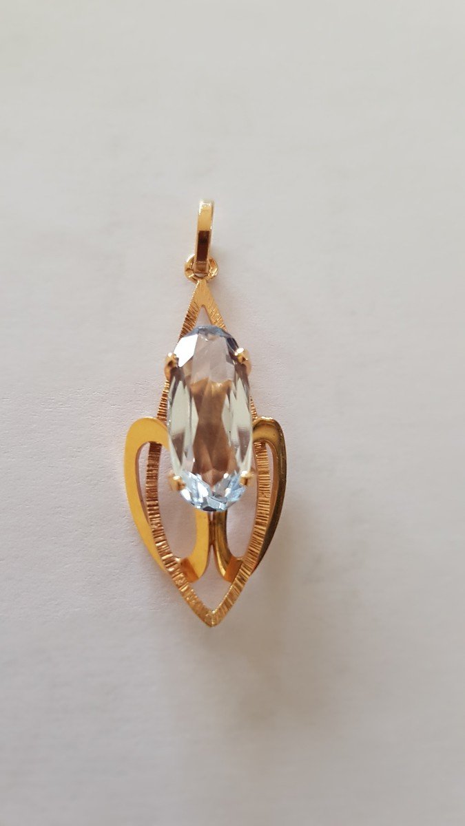 Gold-aquamarine Pendant-photo-1