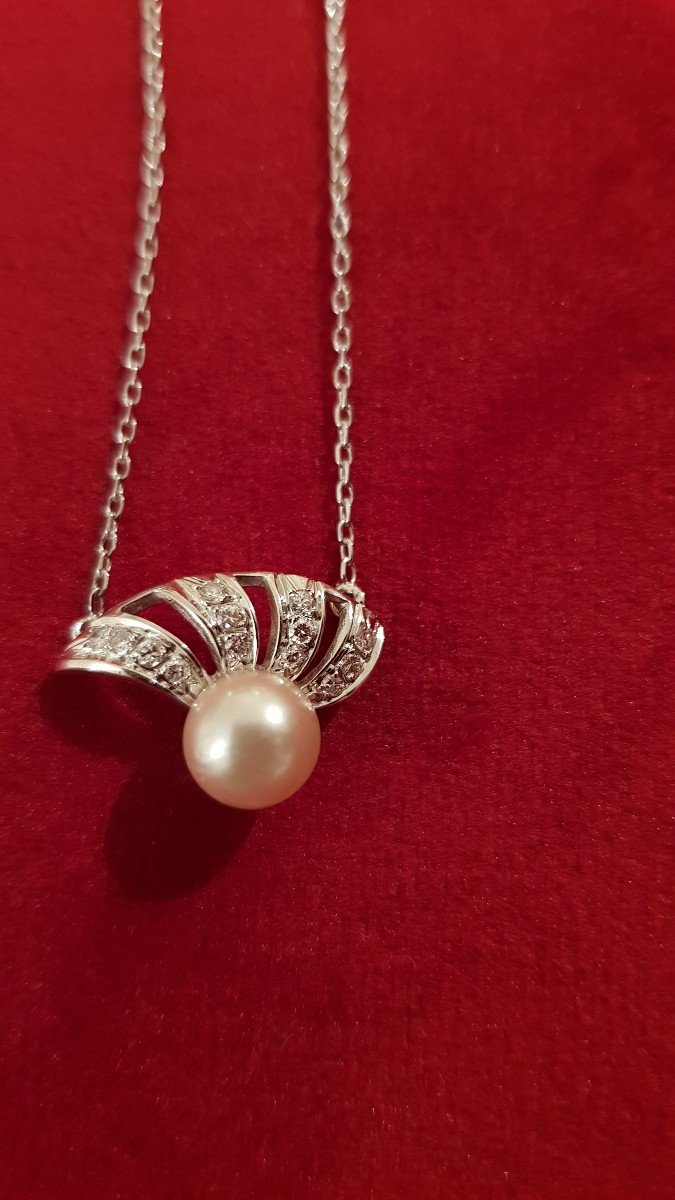 Gold-pearl-diamond Necklace