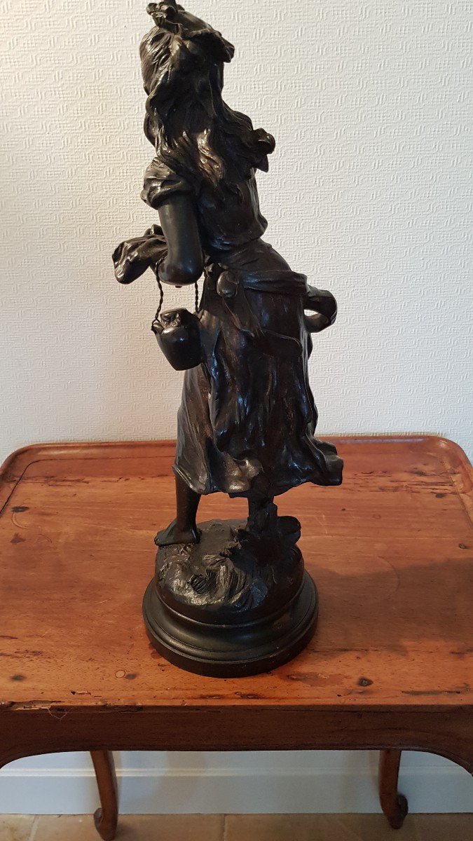 Bronze "little Red Riding Hood" By Hippolyte Moreau-photo-3