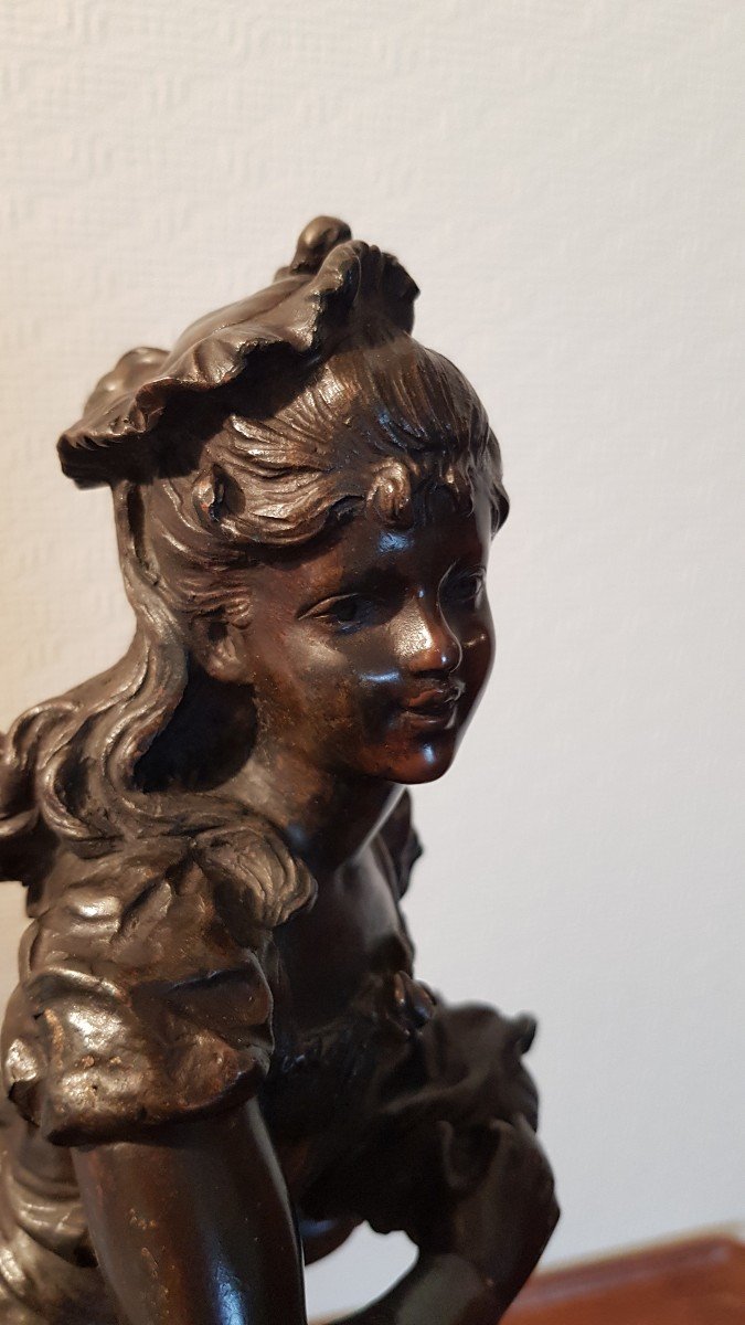 Bronze " Petit Chaperon Rouge" Par Hippolyte Moreau-photo-4