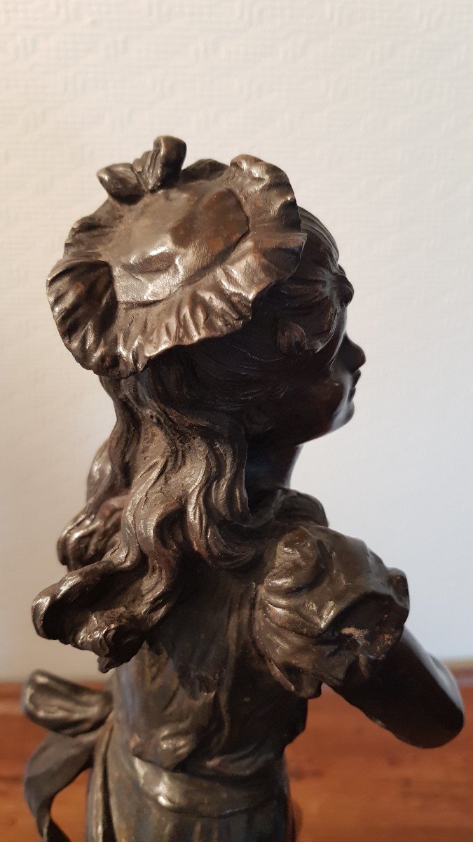 Bronze "little Red Riding Hood" By Hippolyte Moreau-photo-2