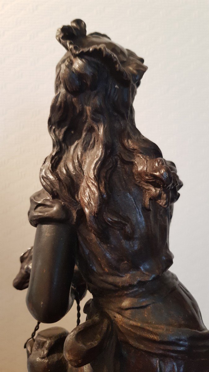 Bronze "little Red Riding Hood" By Hippolyte Moreau-photo-4