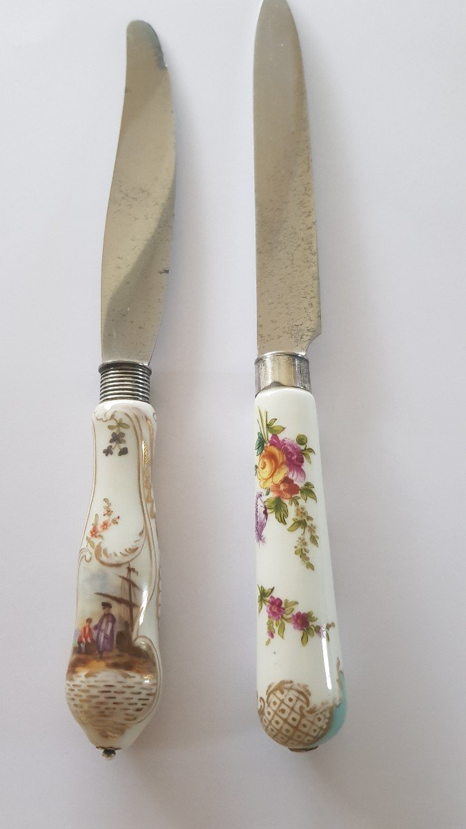 18th Century Porcelain Handle Knives-photo-2