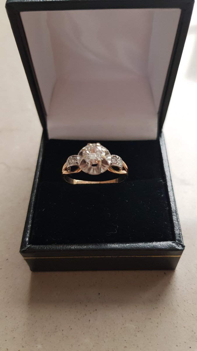 Gold And Diamond Solitaire Ring-photo-3
