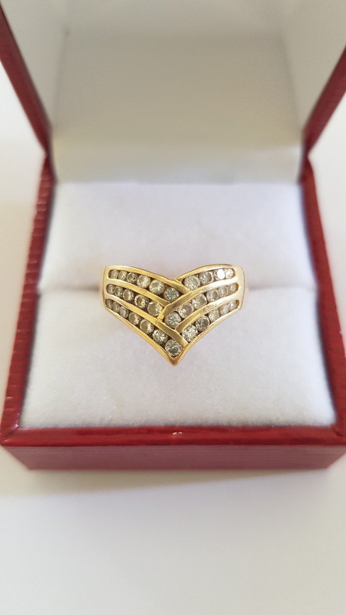 Gold And Diamond “tiadem” Ring.