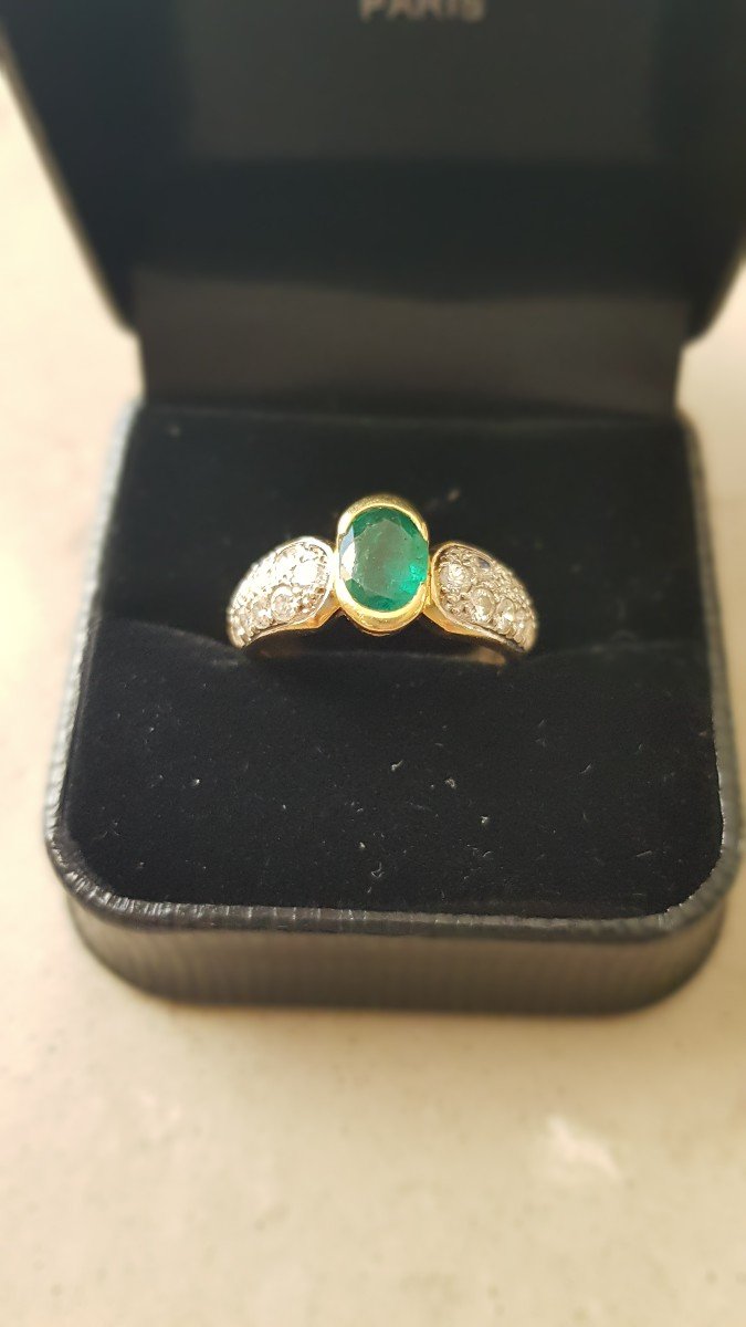 Bague Or-émeraude- Diamants