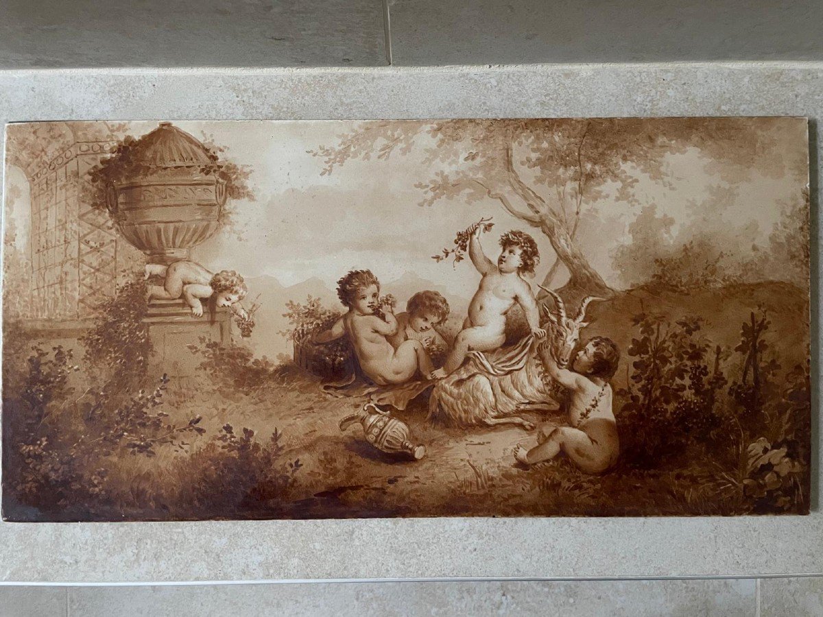 Painted Panel: Little Bacchus Having Fun