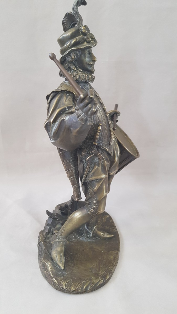 Bronze " Joueur De Tambour" XIXème-photo-3