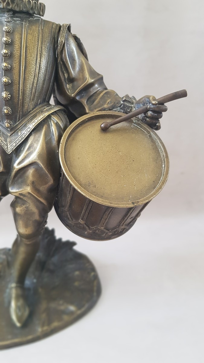 Bronze " Joueur De Tambour" XIXème-photo-2