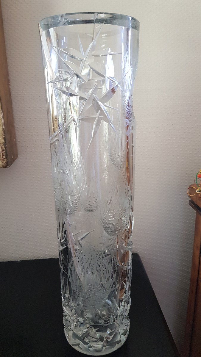 Bohemian Crystal Vase With Thistles-photo-1