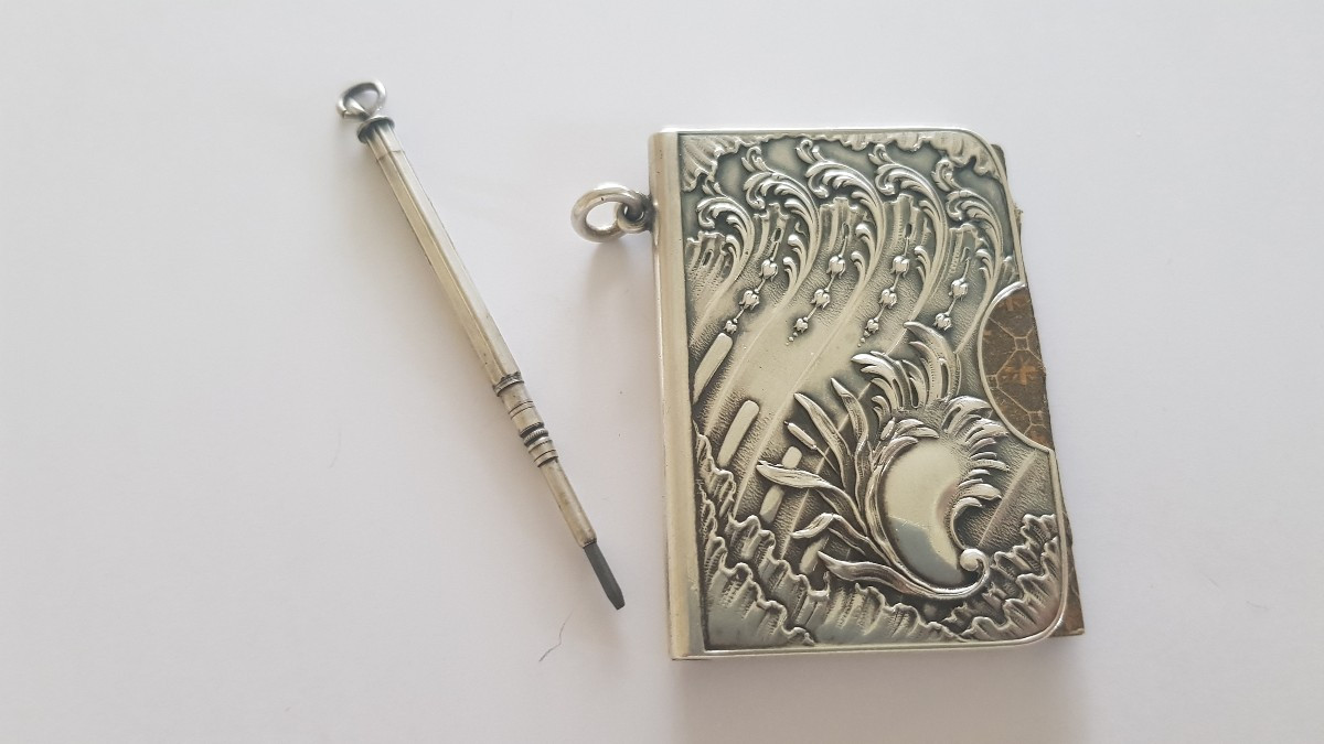 Art Nouveau Silver Miniature Notebook