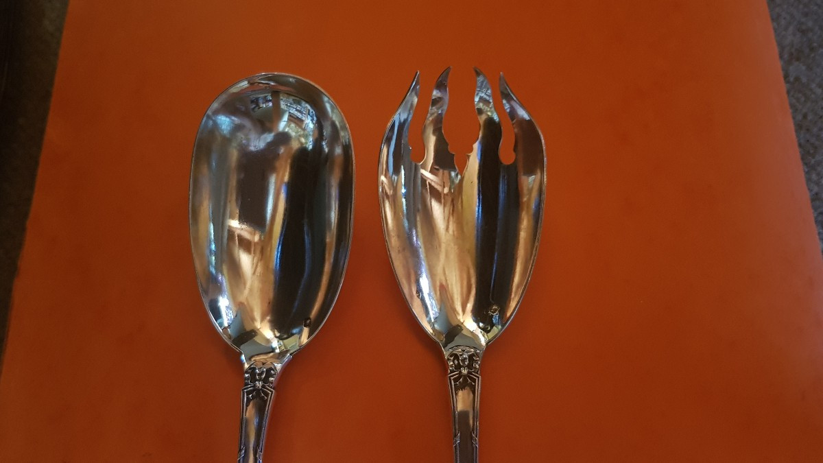 Couvert à salade argent XIXème-photo-4