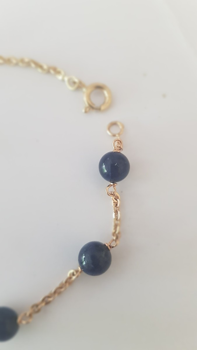 Bracelet or et lapis lazuli-photo-3