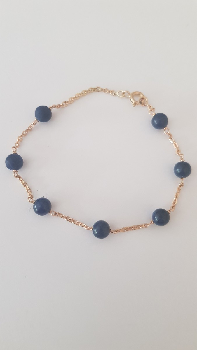 Bracelet or et lapis lazuli