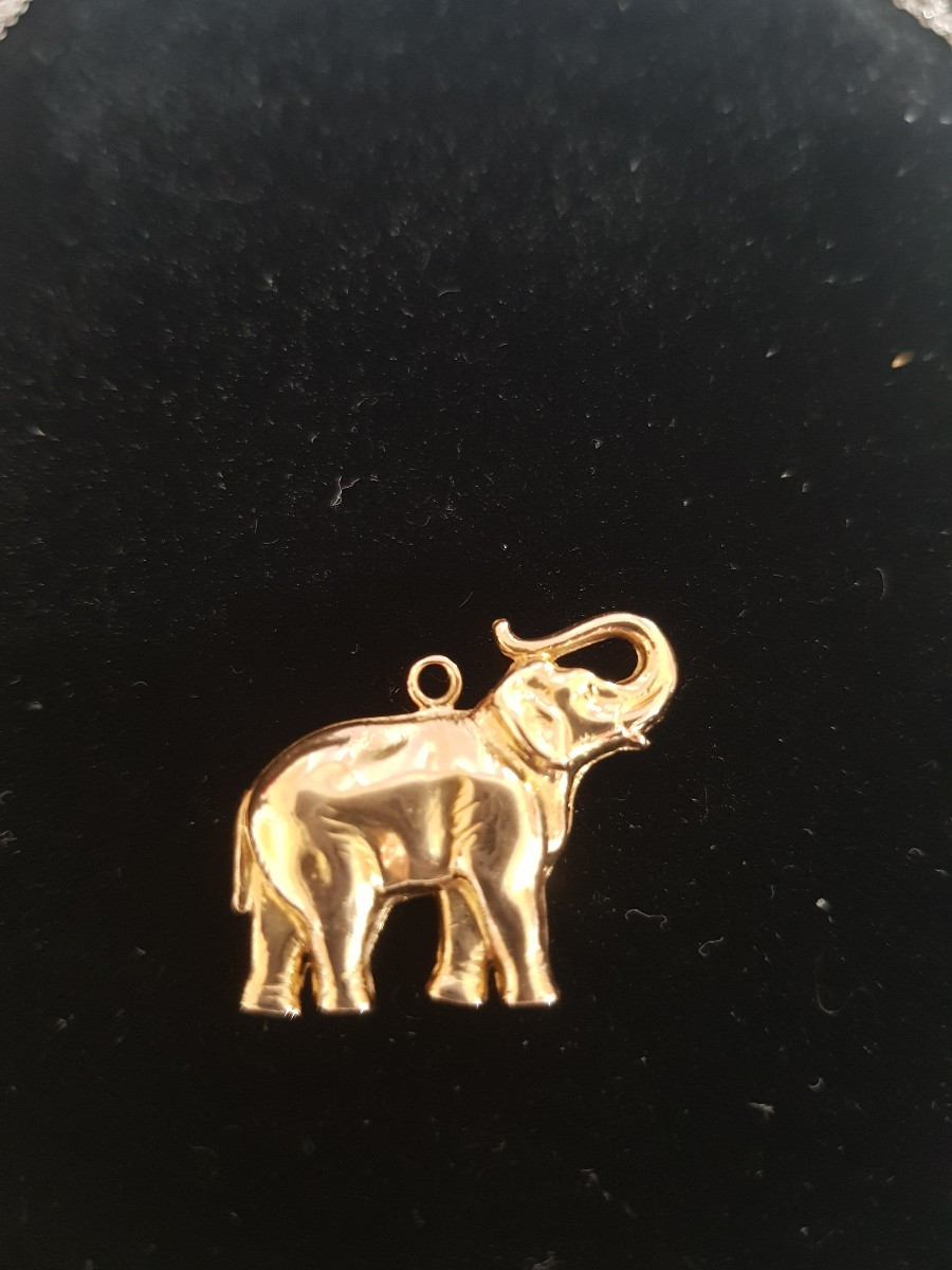 Pendentif ou breloque éléphant or.-photo-2