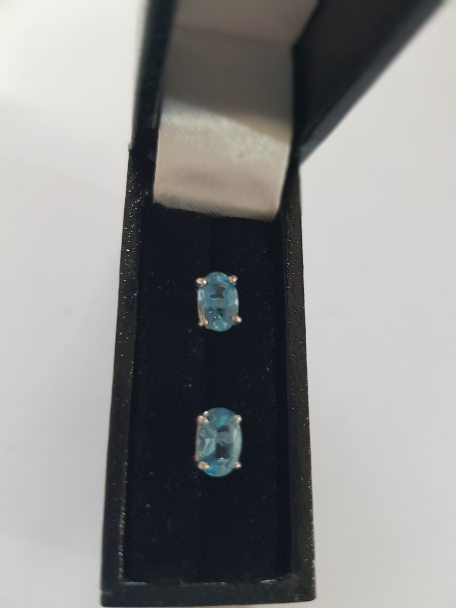 Gold And Topaz Stud Earrings