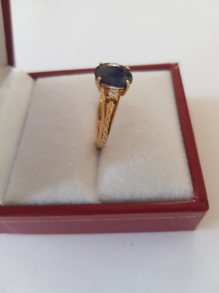 Gold, Sapphire, And Diamond Ring-photo-1