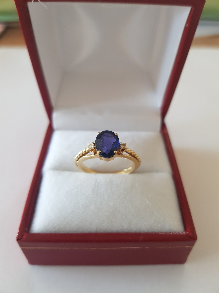 Gold, Sapphire, And Diamond Ring