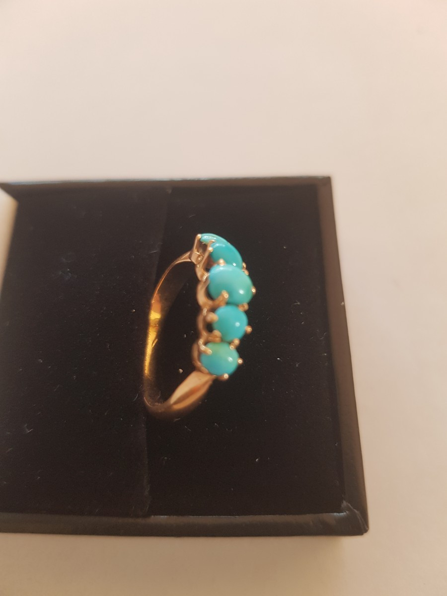 Gold And Turquoise Ring-photo-2