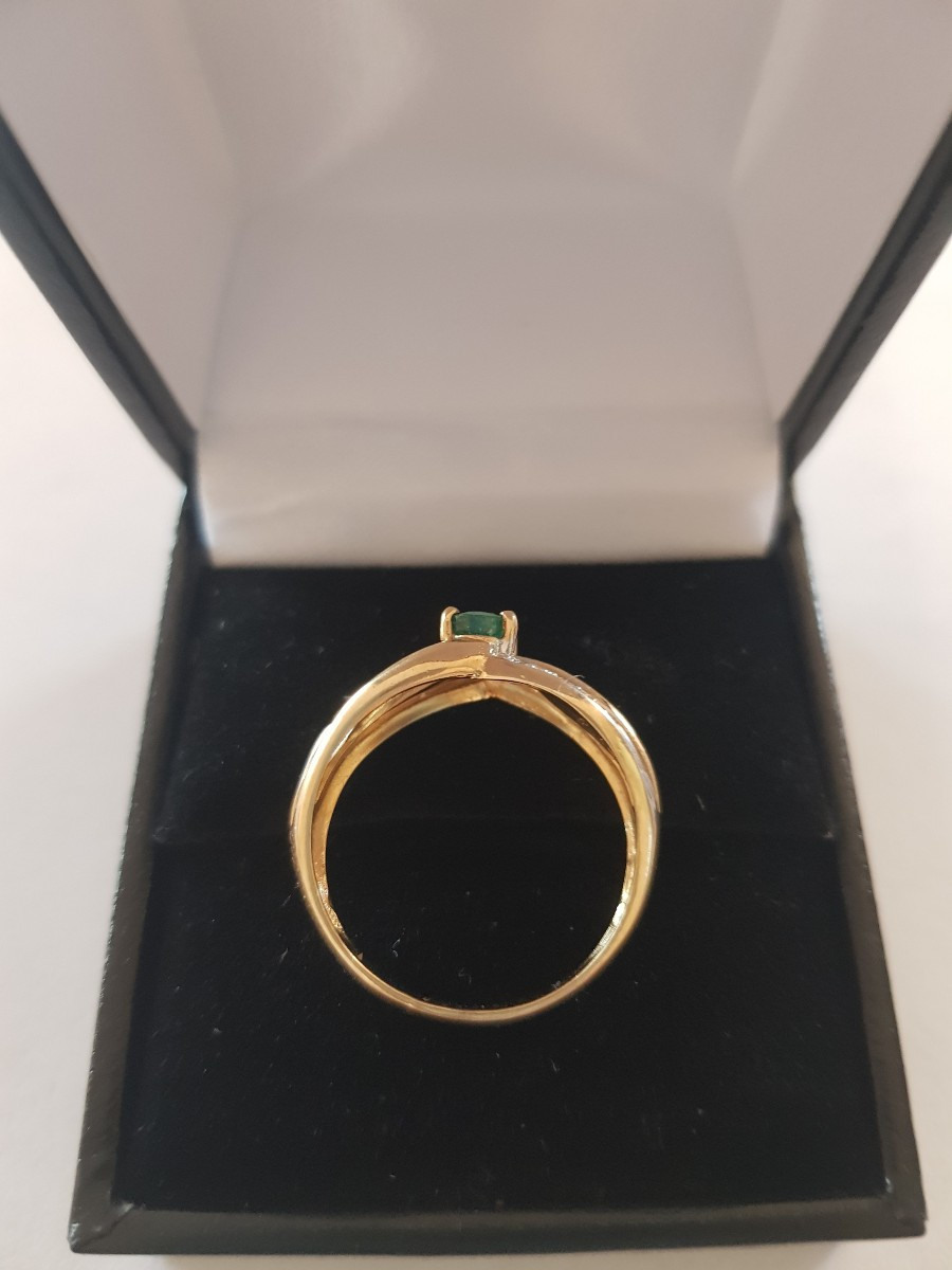 Gold, Emerald, And Diamond Ring-photo-4