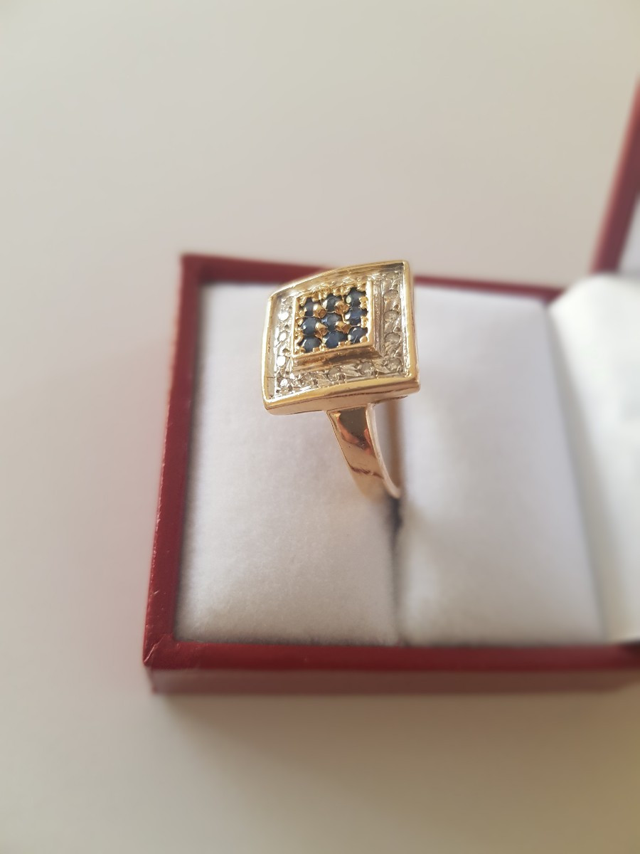Gold-sapphire-diamond Ring-photo-2
