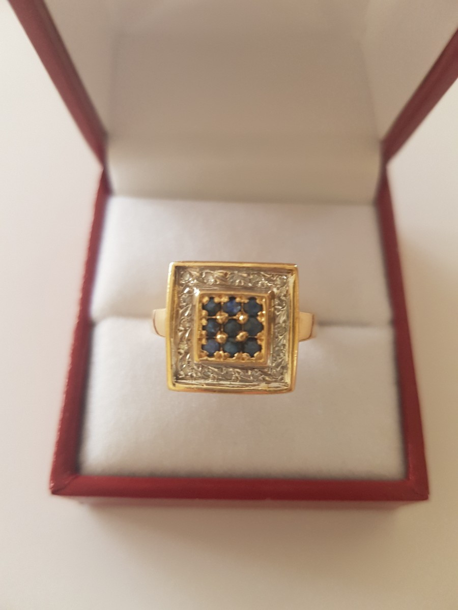 Gold-sapphire-diamond Ring-photo-4