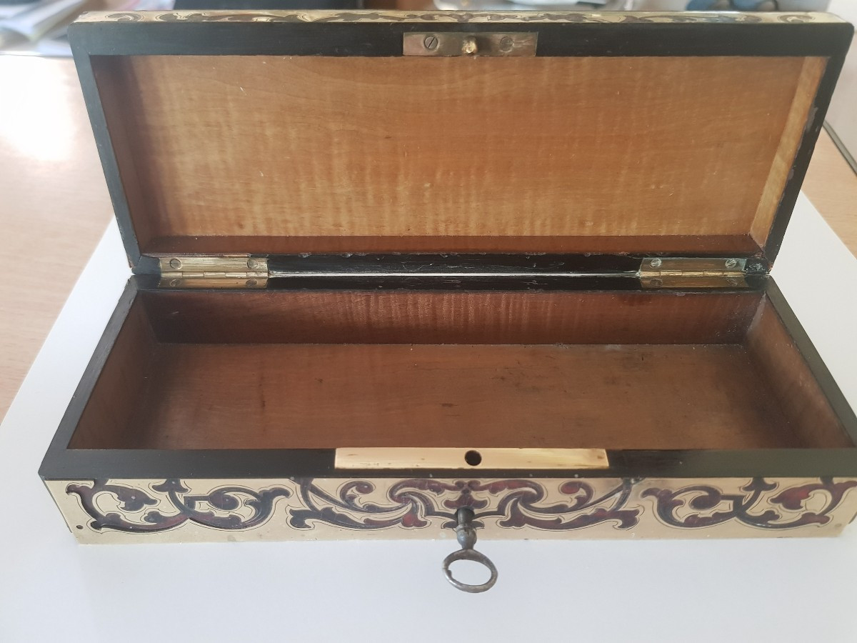 Coffret marqueterie  Boulle-photo-3