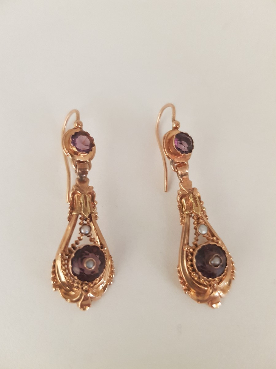 Dormeuses or- améthystes-perles-photo-2