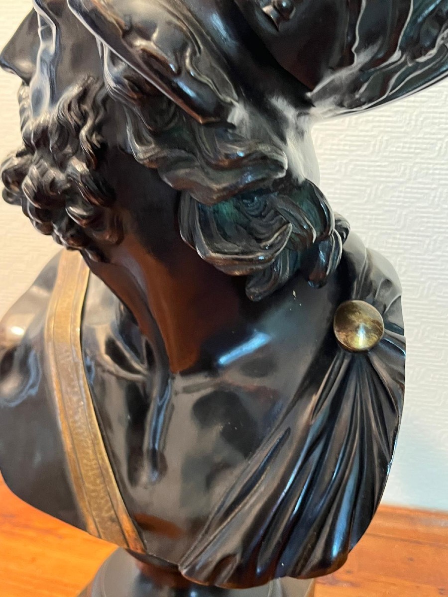 Bronze XIXème " Roi Mélénas"-photo-5