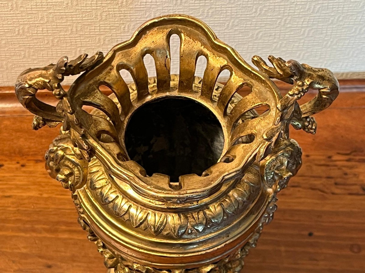 Xlxth Century Bronze Vase-photo-3