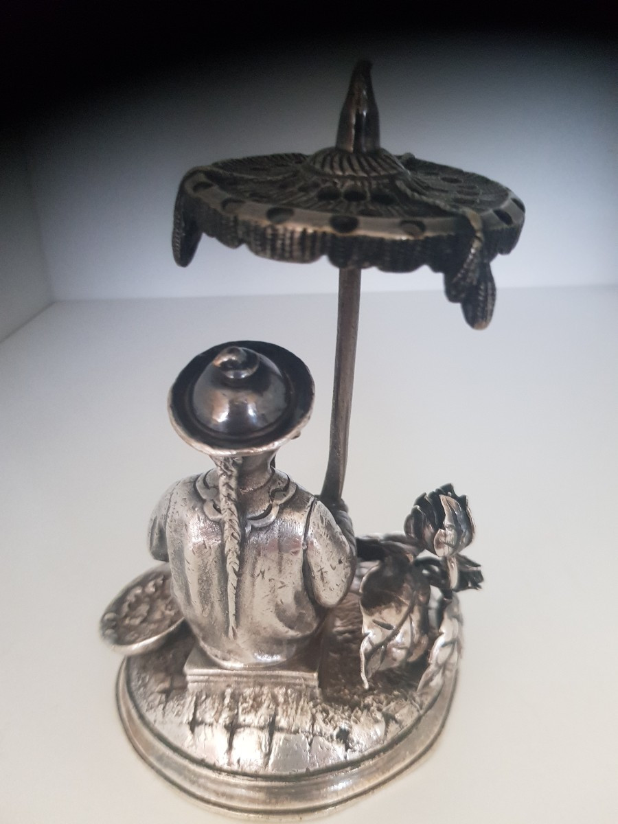 Porte-piques bronze argenté-photo-3