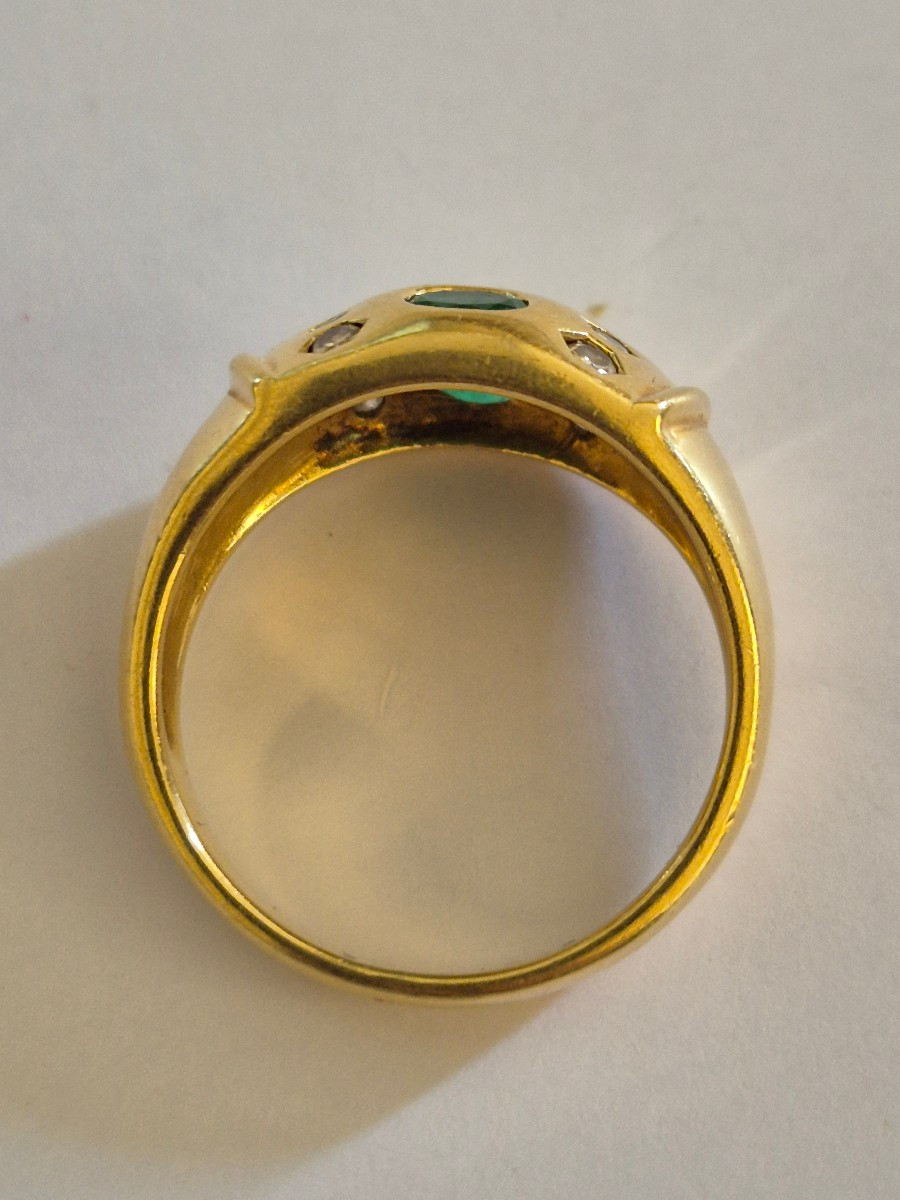 Gold-emerald-diamond Ring-photo-4