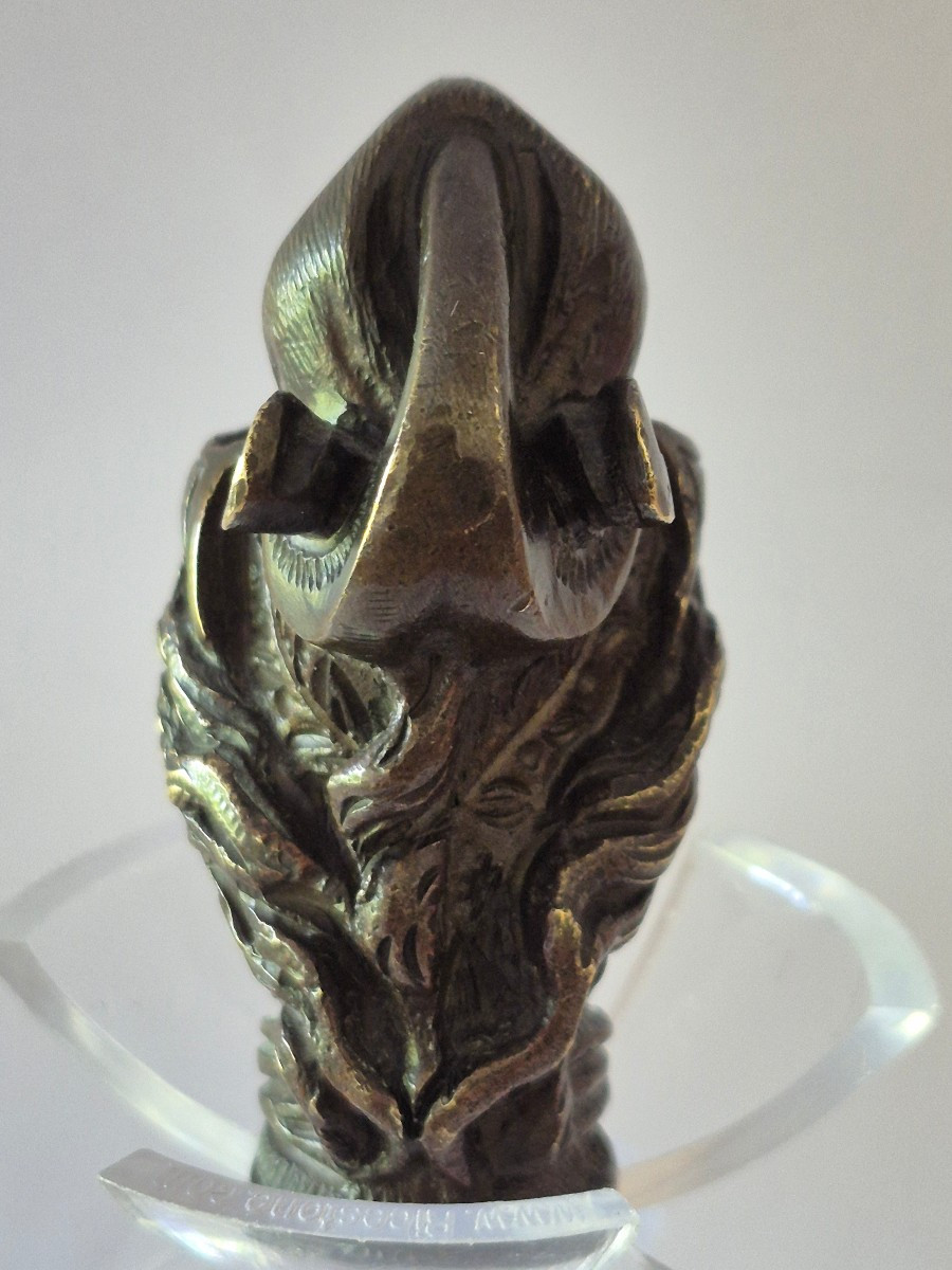 Pommeau de canne bronze XIXème-photo-3