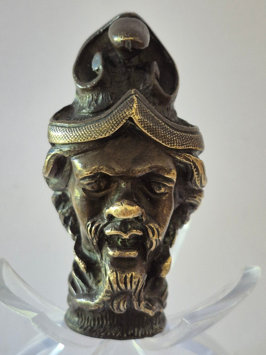 Pommeau de canne bronze XIXème-photo-2